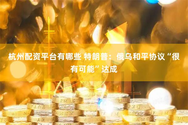 杭州配资平台有哪些 特朗普：俄乌和平协议“很有可能”达成